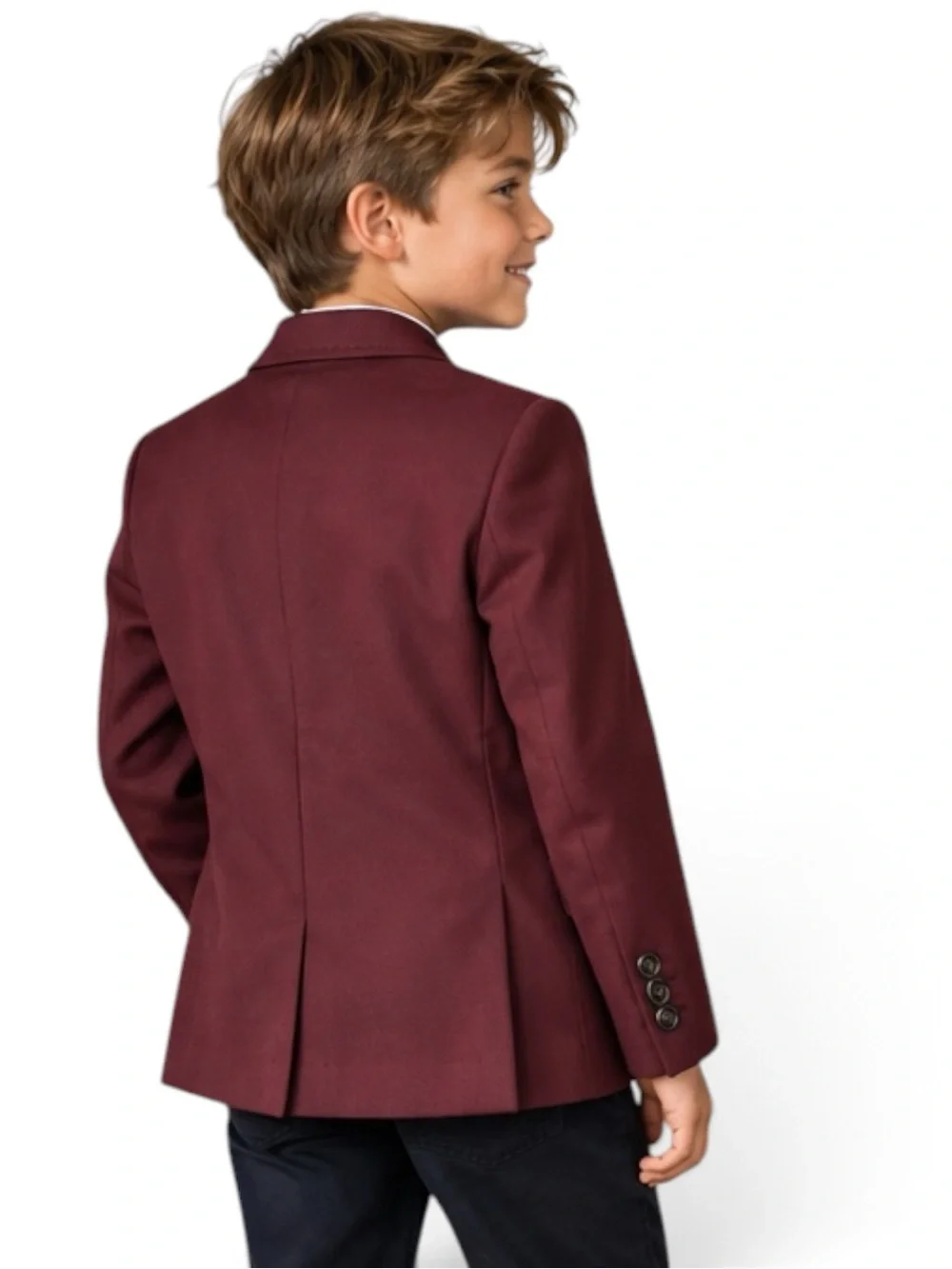 Murano Boys' Burgundy Blazer with Notch Lapel